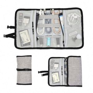 BSCI Factory Portable Roll Up Travel <b>Cable</b> Organizer Pouch Computer Electronics Accessories <b>Bag</b> - Product Image 5