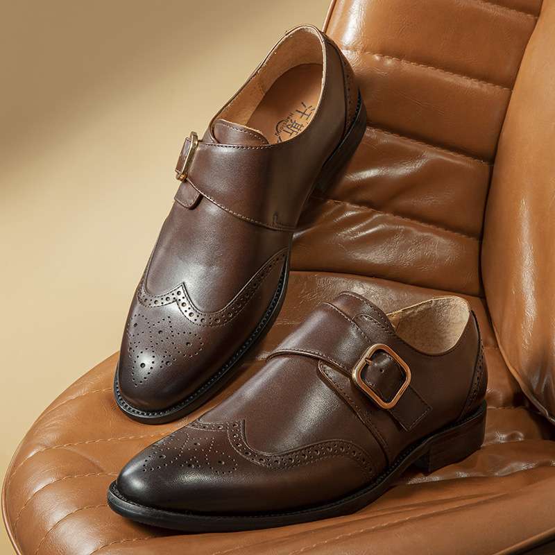 Genuine Cowhide Leather Men Dress Shoes - High Quality