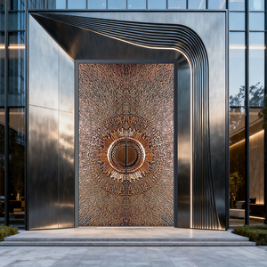 <span class=keywords><strong>Design</strong></span> <span class=keywords><strong>d</strong></span>'<span class=keywords><strong>art</strong></span> moderne Villa Appartement en fonte <span class=keywords><strong>d</strong></span>'aluminium Sculpture 3D Grain de bois Sécurité Ignifuge Insonorisé Extérieur Portes <span class=keywords><strong>d</strong></span>'entrée avant - Product Image 4