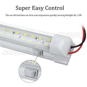 Barre lumineuse LED blanche pour l'intérieur de la voiture 12V 24V, lampe intérieure de voiture avec interrupteur marche/arrêt pour fourgonnette, camion, camping-car, bateau, caravane - Product Image 4