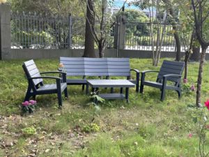 Sân Vườn Nhà hồ bơi đồ nội thất đặt bãi biển khách sạn ngoài trời hiện đại KD <span class=keywords><strong>sofa</strong></span> nhựa cắm trại bảng và ghế đặt cho các sự kiện bên - Product Image 3