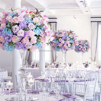 Composition florale en rayonne, Hortensias roses et violets, Bouquets de mariage, Décoration de table d'autel, Haute qualité