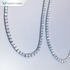 Tianyu Gems Pure White Gold Material 4,5mm Moissanite Diamonds Tennis Collar - Product Image 4