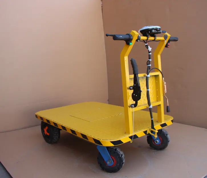 Chariot à main électrique avec 4 roues, plateforme en chariot de jardin, petit chariot, offre spéciale, prix d'usine