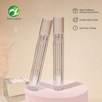 Tube de brillant à lèvres vide de 5 ml, forme ronde, transparent, avec bouchon à vis, pour baume à lèvres et rouge à lèvres, conteneur cosmétique rechargeable