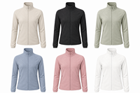 Veste athlétique personnalisée à col montant et fermeture éclair intégrale pour femme, texture micro-gradée, manches raglan, poches zippées, coupe ajustée légère