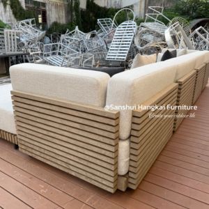 Hangkai High Quality Waterproof Outdoor Sectional Teak Wood Frame Patio <b>Garden</b> <b>Set</b> - Product Image 5