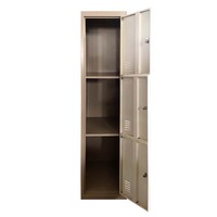 Casier de personnel en acier à 3 compartiments, robuste, pour le rangement des vêtements, armoire étroite en métal, casier de rangement