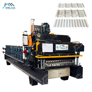 Galvanized Metal 820 <b>Tile</b> 820 Corrugated Roof <b>Sheet</b> Double Layer Machine Engine Gear Bearing Motor PLC Control 380V for Bolivia - Product Image 1