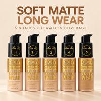 QICIY BB Cream Liquid Foundation 30ml Soft Matte Pengontrol Minyak Tahan Lama Ringan Hasil Alami Grosir OEM ODM Rias Wajah