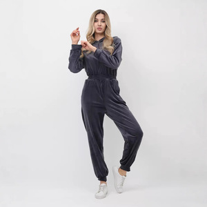 Jumpsuit de Manga Larga para Mujer JAC22 T1288Z, Nueva Colección de Moda, Casual, con Frente Semiabierto, Cintura Elástica, Terciopelo, Ajustado - Product Image 1