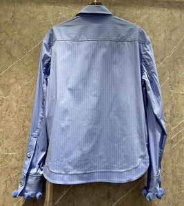 Camicie in cotone 100% 2025 camicette firmate primavera estate da <span class=keywords><strong>donna</strong></span> con colletto abbonato <span class=keywords><strong>a</strong></span> <span class=keywords><strong>righe</strong></span> con stampa <span class=keywords><strong>a</strong></span> maniche lunghe camicie Casual <span class=keywords><strong>bianche</strong></span> <span class=keywords><strong>blu</strong></span> - Product Image 2