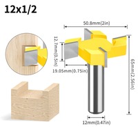 Vástago de carburo de 8mm, 12mm, 1/2 pulgadas, 4 dientes, tipo T, brocas de enrutador con ranura, fresa para carpintería para herramientas de mecanizado CNC de madera