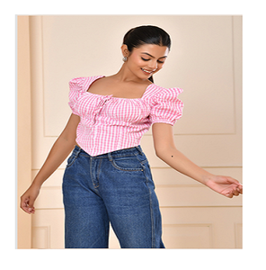 Haut bustier asymétrique pour femme, imprimé floral uni, tissé, en coton doux, léger, respirant, confortable et à séchage rapide - Product Image 1