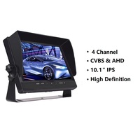Hokevision 10 "10,1 10 pulgadas 4ch AHD CVBS 4 canales Split HD IPS Monitor de vehículo pantalla para camión autobús