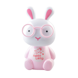 Rabbit Lamp <b>Mini</b> <b>Desk</b> Night Light LED Plastic Tap Control USB Powered 25000 Hours Lifespan Modern Design - Product Image 1