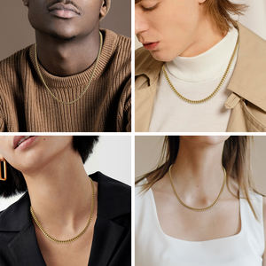 14K placcato oro reale 3mm 5mm collana gioielli regalo Miami Cuban Link uomini donne Cool Hip Hop acciaio inossidabile impermeabile catena del cordolo - Product Image 4