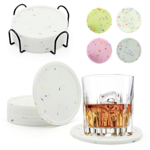 New Design Silicone Coaster Muti Colors Printed Design Factory Silicone Cup Mat Coaster for Gift Promotion Coffee Cup Holder