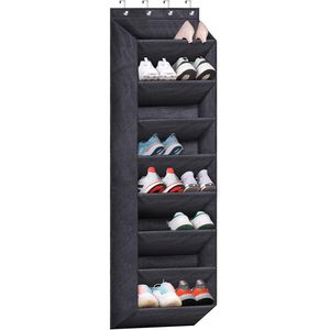 Over The Door <b>Shoe</b> Organizer 8 Pockets Black Oxford Fabric Hanging Closet Storage For <b>Shoes</b> - Product Image 1