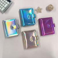 Couleurs holographiques vente chaude A7 feuilles mobiles PU planificateur vide Budget liant Photo carte anneau liants Agenda pour l'argent classeur