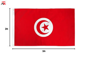 Bandiera Nazionale della <span class=keywords><strong>Tunisia</strong></span> 3x5 Piedi all'Ingrosso, Bandiera Sportiva da Esterno in Poliestere, Bandiera del Paese della <span class=keywords><strong>Tunisia</strong></span> - Product Image 2