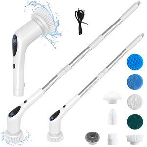 Cepillo de Limpieza Eléctrico Inalámbrico para Baño con Mango Largo y 9 Cabezales Reemplazables, el Más Vendido para el Hogar - Product Image 3