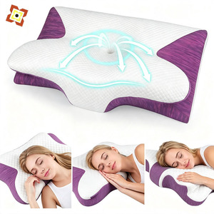 Almohada Ergonómica de Espuma Viscoelástica con Contorno de Cuerno de Buey, Almohada Ortopédica de Soporte Cervical para Dormir de Lado, Boca Arriba y Boca Abajo - Product Image 1