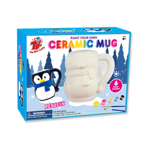 Tranh đồ chơi cho trẻ em chim cánh cụt hình dạng Mug gốm để sơn DIY Mug sơn Kit - Product Image 1