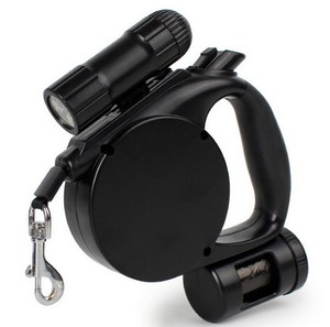 Dispensador de bolsas de basura para perro, luz Led retráctil automática, linterna de plomo, luces parpadeantes grandes de 8m, correa reflectante para mascotas - Product Image 2