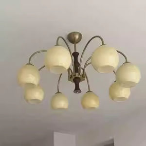 Lustre de kaki de salon vintage français lampes et lanternes en bois massif de chambre à coucher lustre de salle à manger américain - Product Image 3