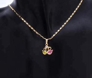 Parure de bijoux Double Cygne Dubaï en or 18 carats, collier et boucles d'oreilles de luxe en zircon cubique, tendance, inaltérable, bijoux fantaisie romantiques - Product Image 3