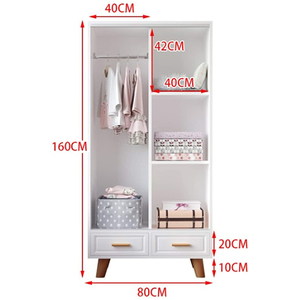 <span class=keywords><strong>Armario</strong></span> Moderno y Sencillo de 2 <span class=keywords><strong>Puertas</strong></span> Corredizas para Dormitorio Infantil, para el Hogar - Product Image 6