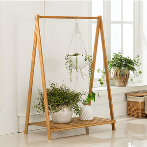 Porte-plante multi-pots en bambou présentoir de pot de fleur adapté au salon de jardin de cour - Product Image 6