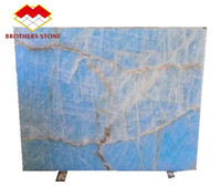 Encimera de mármol azul moderna de piedra de hermanos con vetas doradas Azulejo de suelo de losa de ónix transparente Superficie pulida Uso en apartamento