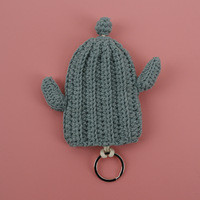 Nouveau sac à clés de dessin animé tissé à la main sac de Protection de clé au crochet animal mignon