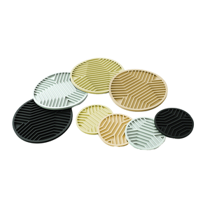 Modern Round <b>Silicone</b> Coasters Non-Slip <b>Mats</b> In Multiple Colors For Kitchen Dining Table Use - Product Image 1