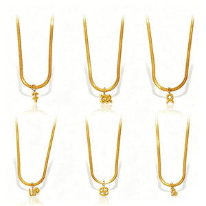 Collier avec initiale en or, chaîne serpent en acier inoxydable, pendentif, bijoux, cadeau personnalisé pour femmes - Product Image 4