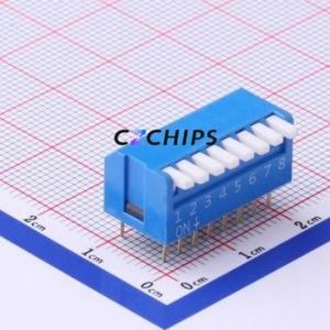 DPL-08BLP DIP Switch Through hole Component (THT) Switch Piano Key Single Pole Single Throw 8 PC Pin - Product Image 1