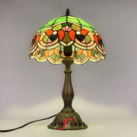 Lampe de table LED de 12 pouces de style rétro européen, en verre teinté, soudée à la main, fabrication chinoise, vente en gros, personnalisable