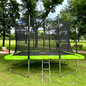 Trampoline rectangulaire extérieur de grande taille Zoshine avec pieds anti-basculement, lit de saut extérieur robuste avec filet de sécurité pour enfants actifs - Product Image 1