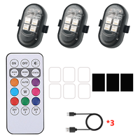 JHS 7-Farben USB-Aufladbare Mini Kabellose LED-Warnblitzlampe Mini Flugzeug-Stroboskoplicht USB-Aufladbare Leuchte für Auto Fahrrad Motorrad