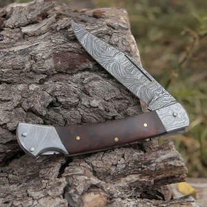 Cuchillos Plegables de Acero de Damasco Hechos a Mano, Totalmente Personalizados, con Mango de Madera Ligero, Cuchillo de Bolsillo con Garantía de 3 Años - Directo de Fábrica - Product Image 2