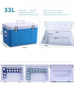 SANJIN 33L Stylish Modern Reusable Ice Cooler <b>Box</b> Portable PE Material Leak Proof Eco-Friendly Insulation Outdoor - Product Image 2