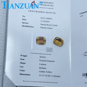 Piedra Preciosa de Citrino Natural Hermosa de Corte Milenio en Forma de Cojín de 30.85 Quilates, Piedra Suelta para Joyería con Certificado GRC - Product Image 6