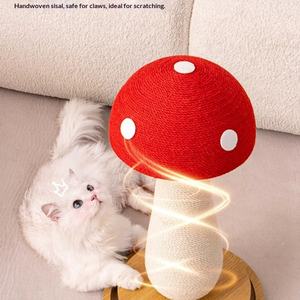 Griffoir pour <span class=keywords><strong>chat</strong></span> en sisal, motif champignon rouge, durable, anti-déchirure, grande taille, structure d'escalade verticale pour <span class=keywords><strong>chat</strong></span>, jouet à griffer en corde - Product Image 4