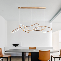 Créativité personnalisée simple éclairage doré décoration intérieure lustre plafonnier rond en forme spéciale suspension