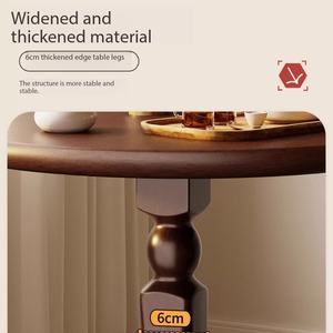 Mesa Auxiliar Redonda con Pedestal, Mesa de Madera Maciza <span class=keywords><strong>para</strong></span> Sala de Estar, Dormitorio, Balcón, Cafetería, Oficina, Estudio, Patio - Product Image 5