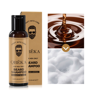 QBEKA Beard Wash Champú para barba de 60 ml para hombres, suaviza la barba, fragancia duradera, productos de cuidado de la barba limpios, frescos y naturales - Product Image 3