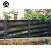 Clôture modulaire au design moderne Panneaux de clôture à lattes pour la confidentialité Clôture de jardin extérieure en aluminium métal horizontale