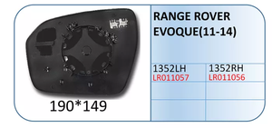Remplacement de la vitre du rétroviseur latéral de la voiture pour LAND ROVER RANGE ROVER <span class=keywords><strong>EVOQUE</strong></span> (2011-2014) - Product Image 2